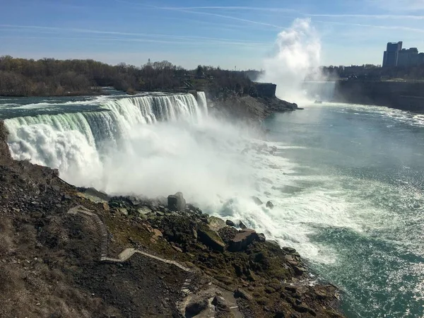 Piękny Widok Rzekę Niagara Wodospady Ameryce Północnej — Zdjęcie stockowe