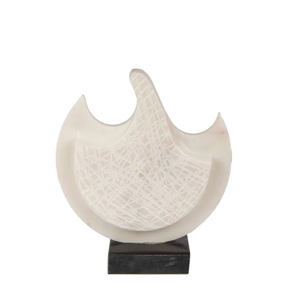 Une Sculpture Marbre Accessoire Luxe Isolé Sur Fond Blanc — Photo