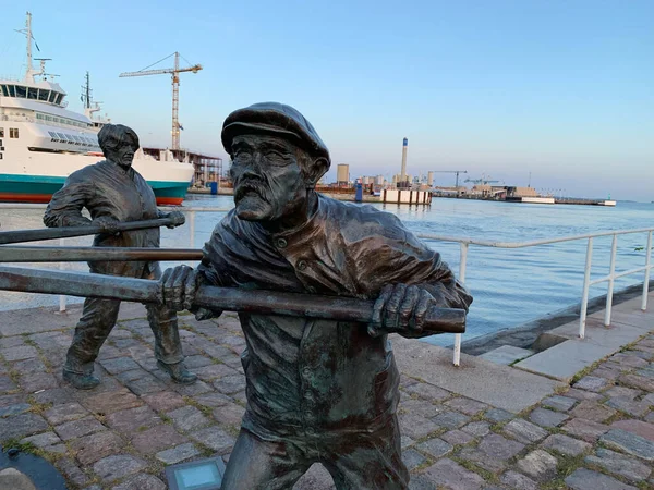 Sculpture Four Sailors North Harbor Helsingborg Coastal City Southern Sweden — Stock Photo, Image