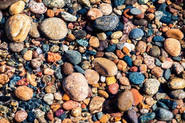 Lindas Pedras Ágata Coloridas Longo Costa Lago Superior — Fotografia de Stock