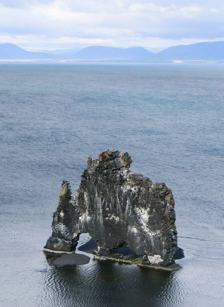 Aerial Shot Hvitserkur Rock Northwest Iceland — Stock Photo, Image