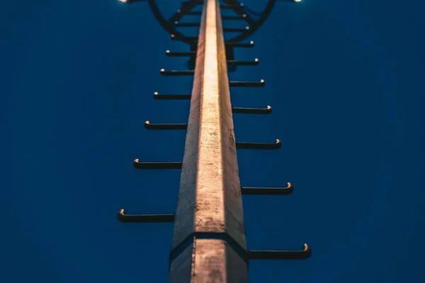 Low Angle View Light Pole Night — Stock Photo, Image