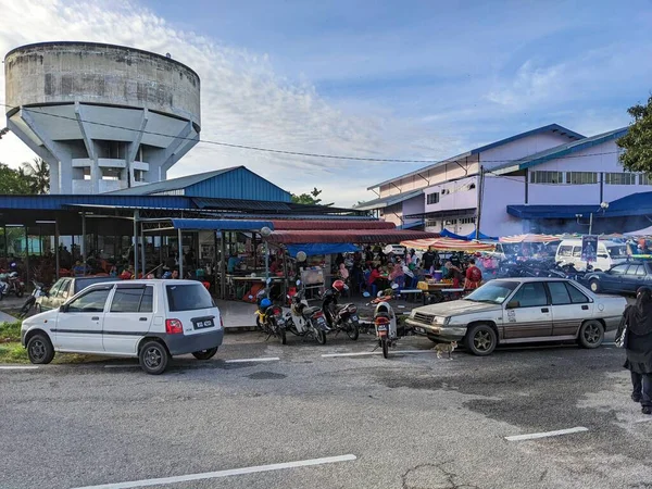 Pemandangan Wilayah Pasar Pagi Yang Ramai Dikunjungi Oleh Masyarakat Yang — Stok Foto