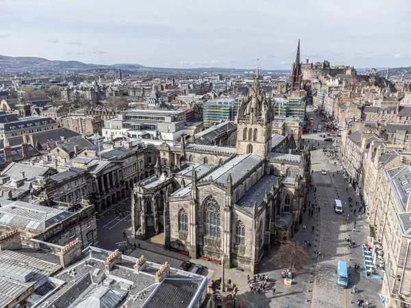 Una Vista Aérea Catedral Giles Edimburgo — Foto de Stock
