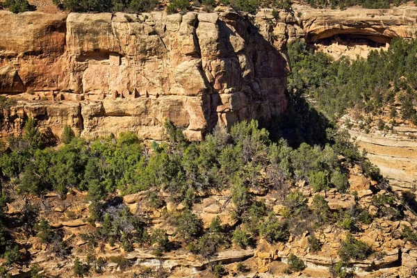 Fascinante Cliff Palace Parque Nacional Mesa Verde Con Antiguas Viviendas —  Fotos de Stock