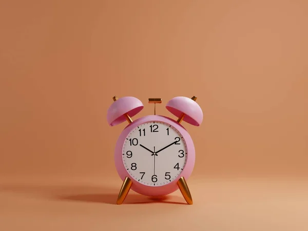 Reloj Rosa Sobre Fondo Pastel Render — Foto de Stock