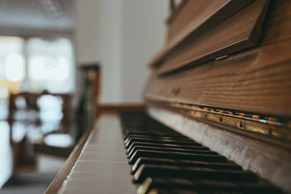 Close Shot Keyboards Old Piano Home — Stock Photo, Image