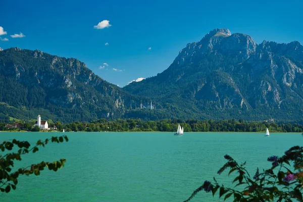 Hermoso Paisaje Lago Cerca Los Alpes Alemania — Foto de Stock