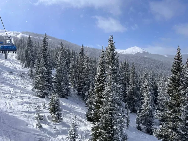 Sicht Vom Lift Auf Schnee — Stockfoto