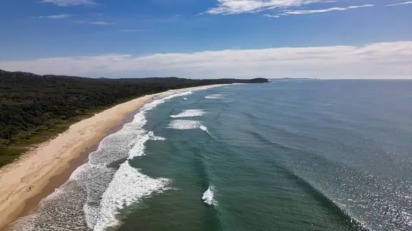 Eine Luftaufnahme Des Ozeans Der Küste Von North Haven Nsw — Stockfoto