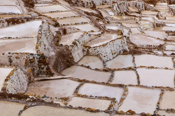 Salt Evaporation Ponds Maras Salt Mines City Cusco Sacred Valley — Stock Photo, Image