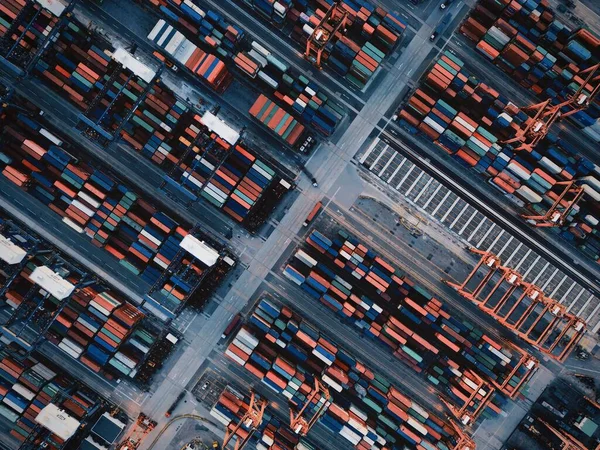 Flygfoto Över Containerterminalen Hongkong Kina — Stockfoto