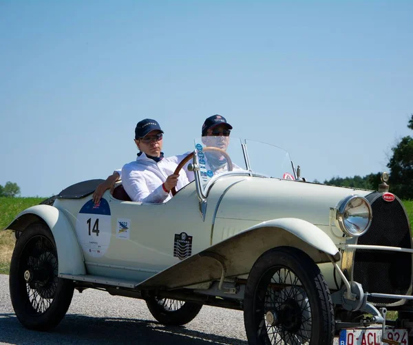 Urbino Italien Jun 2022 Bugatti 1926 Gammal Racerbil Rallyt Mille — Stockfoto