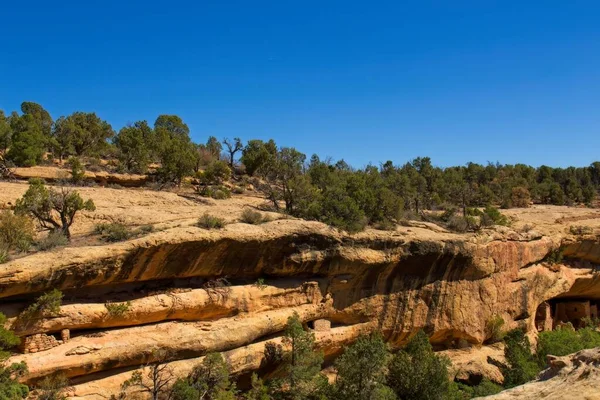 Den Fascinerande Cliff Palace Mesa Verde Nationalpark Med Bevarade Gamla — Stockfoto