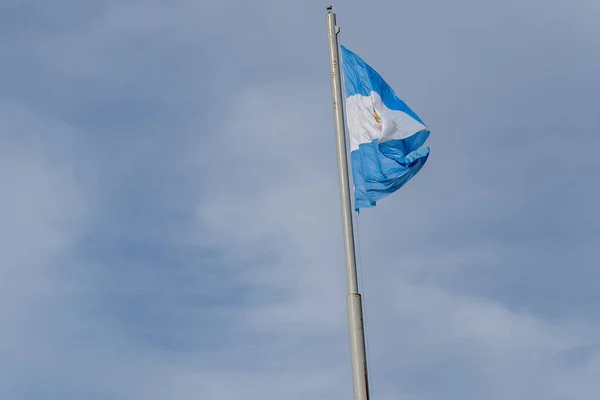 Bandeira Argentina Acenando Vento — Fotografia de Stock