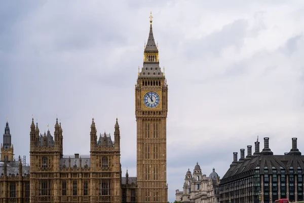 Eine Szenische Aufnahme Der Turmuhr Des Big Ben Westminster London — Stockfoto