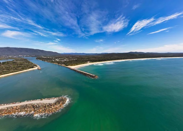 Vista Panorâmica Camden Haven Inlet Nova Gales Sul Austrália Sob — Fotografia de Stock