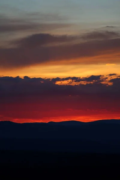 Krásný Výhled Panorama Při Západu Slunce — Stock fotografie