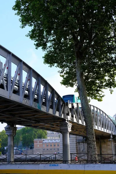 Plano Vertical Bajo Ángulo Del Histórico Puente Charles Gaule París —  Fotos de Stock