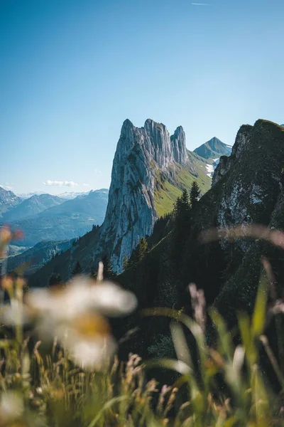 stock image The spectacular rock formation Saxer Lucke in the Appenzell region in Switzerland