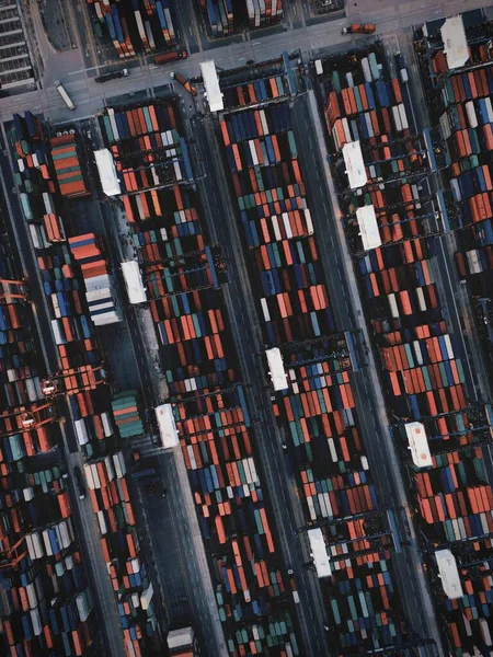 Hong Kong Çin Deki Konteyner Terminalinin Hava Görüntüsü — Stok fotoğraf