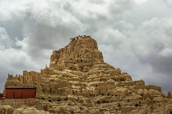 Ruiny Historycznego Królestwa Guge Zniszczonymi Murami Architekturą Kraju Zada Tybet — Zdjęcie stockowe