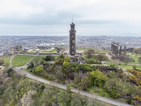 Eine Luftaufnahme Des Antiken Calton Hill Edinburgh — Stockfoto