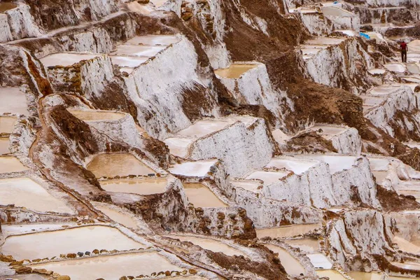 Maras Salt Evaporation Ponds Salt Mines Cusco City Sacred Valley — Stock Photo, Image