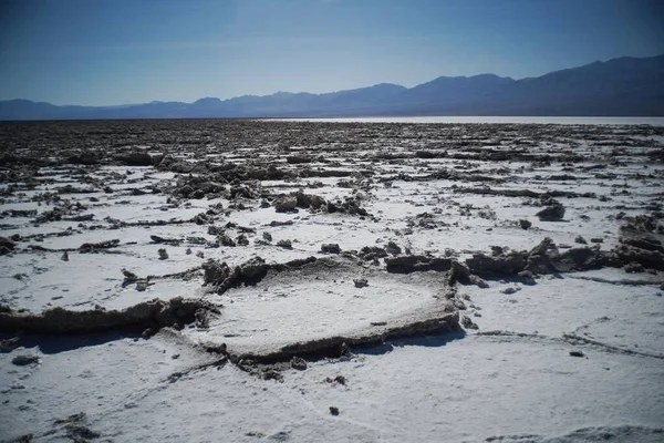 Fågelperspektiv Badwater Bassängen Landskap Death Valley — Stockfoto
