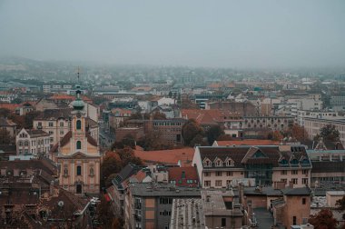 Macaristan, Budapeşte 'nin güzel şehir manzarası ve binaları.