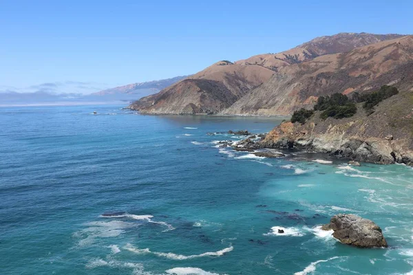 Flygbild Den Steniga Kusten Längs Stilla Havet Kaliforniens Kust Nära — Stockfoto