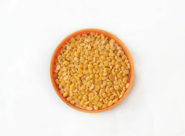 Kacang Hijau Tanpa Kulit Kacang Hijau Muda Berwarna Kuning Muda — Stok Foto