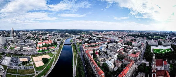 Una Panoramica Del Fiume Neris Che Scorre Attraverso Vilnius Lituania — Foto Stock