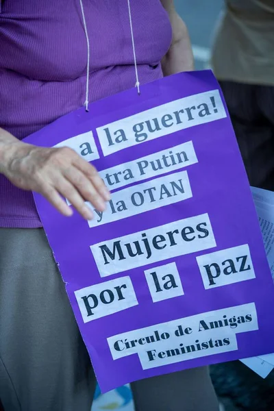 Eine Vertikale Aufnahme Eines Plakats Gegen Krieg Und Putin Soziale — Stockfoto