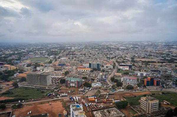 Een Vogelperspectief Van Een Stadsgezicht Ghana — Stockfoto