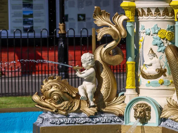 Stock image An ornamented fountain at Aberdare Park in South Wales with an angel statue