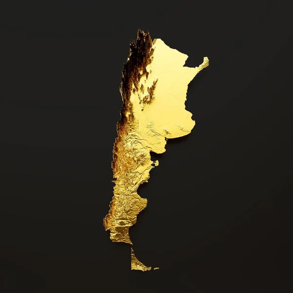 Arjantin Karanlık Arka Planında Izole Edilmiş Boyutlu Bir Yardım Haritası — Stok fotoğraf