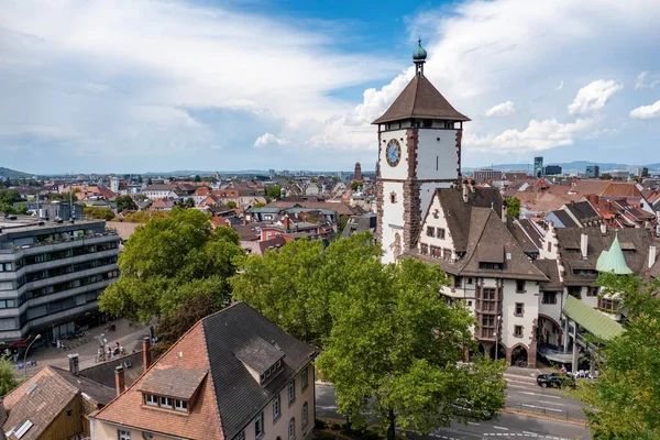 Det Historiska Landmärket Schwabentor Freiburg Breisgau Tyskland — Stockfoto