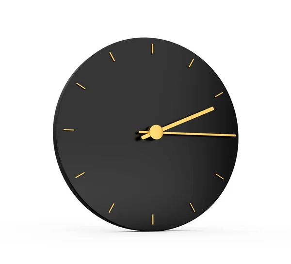 Premium Gold Clock Icon Isoliert Uhr Viertel Nach Zwei Auf — Stockfoto
