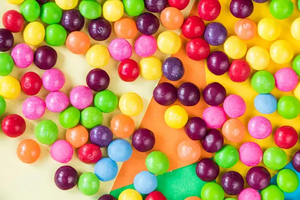 Una Toma Aérea Dulces Caramelos Colorida Superficie — Foto de Stock