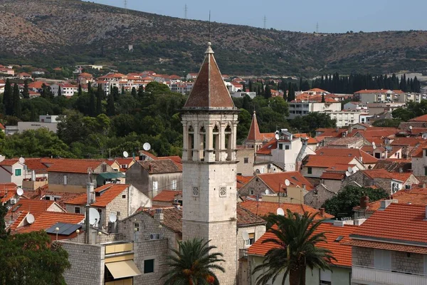 Krásný Výhled Katedrálu Vavřince Starém Městě Trogiru Chorvatsko — Stock fotografie