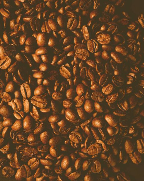 A vertical shot of coffee beans, perfect for pattern