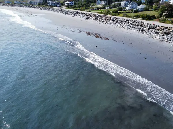 Vista Las Olas Azules Del Mar Desde Dron — Foto de Stock