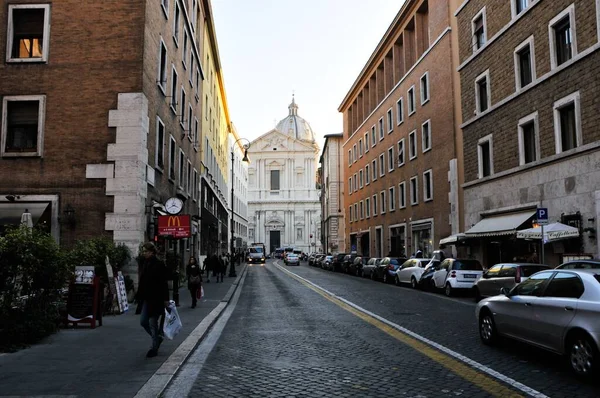Centre Ville Rome Avec Toit Église Fin — Photo