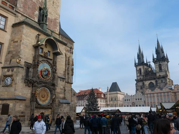 Célèbre Horloge Astronomique Sur Place Vieille Ville Prague République Tchèque — Photo