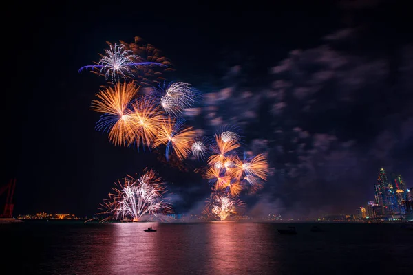 Beautiful Shot Fireworks Glowing Night Sky Uae National Day — Stock Photo, Image