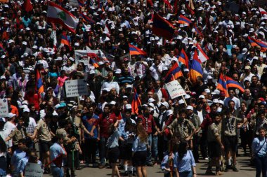 Beyrut, Lübnan 'daki Ermeni Soykırımının 100. yılının anısına.