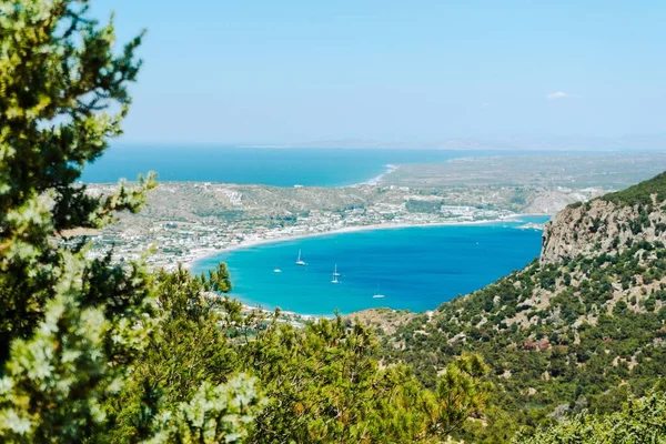 Ein Schöner Blick Von Einem Berg Auf Die Insel Kos — Stockfoto