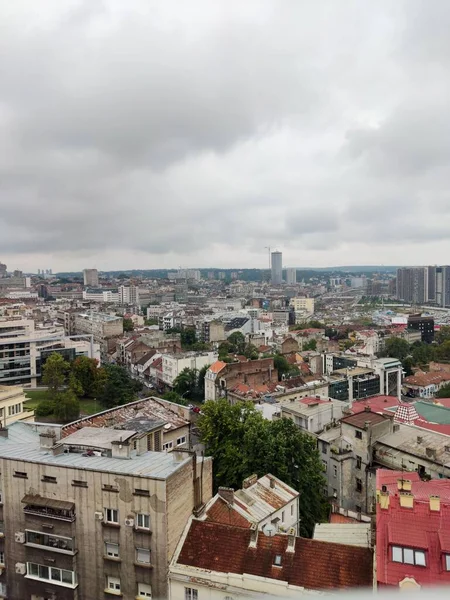 Een Verticaal Van Stad Belgrado Gebouwen Van Hoofdstad Van Servië — Stockfoto