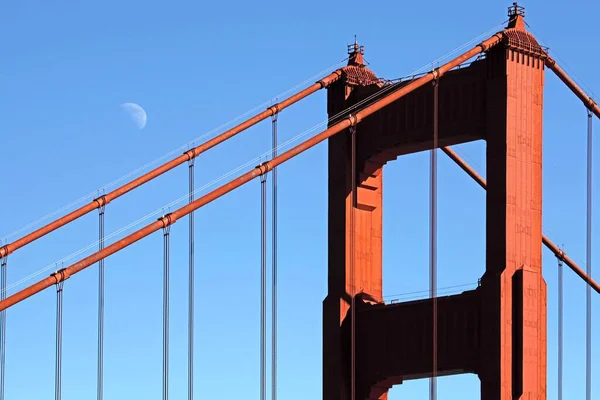 Червоні Металеві Ворота Золотих Воріт Міст Сан Франциско Проти Блакитного — стокове фото